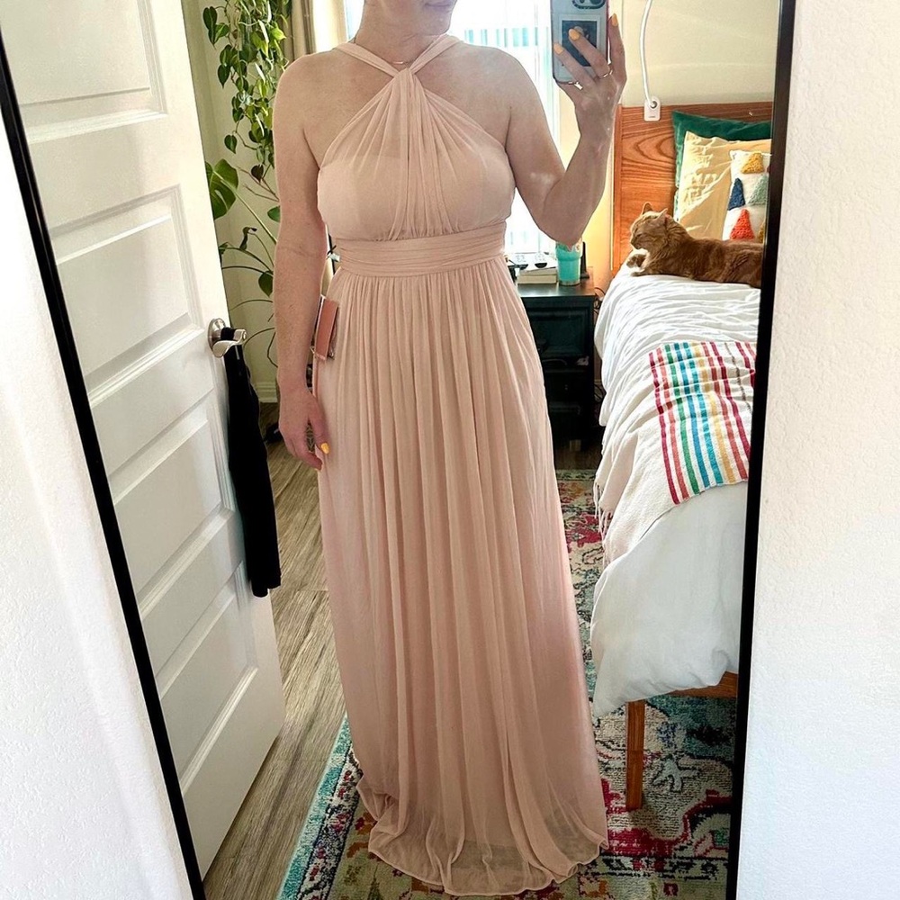 blush pink formal dress